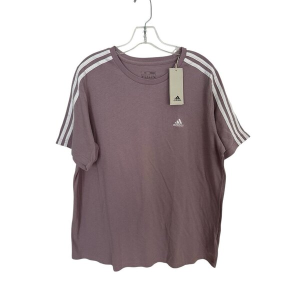 adidas Tops - adidas Plus Size Essentials Slim 3-Stripes T-Shirt Fig/white 1X New